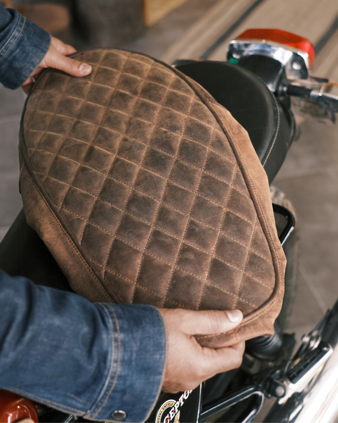 Leather Seat Cover For Royal Enfield Interceptor 650